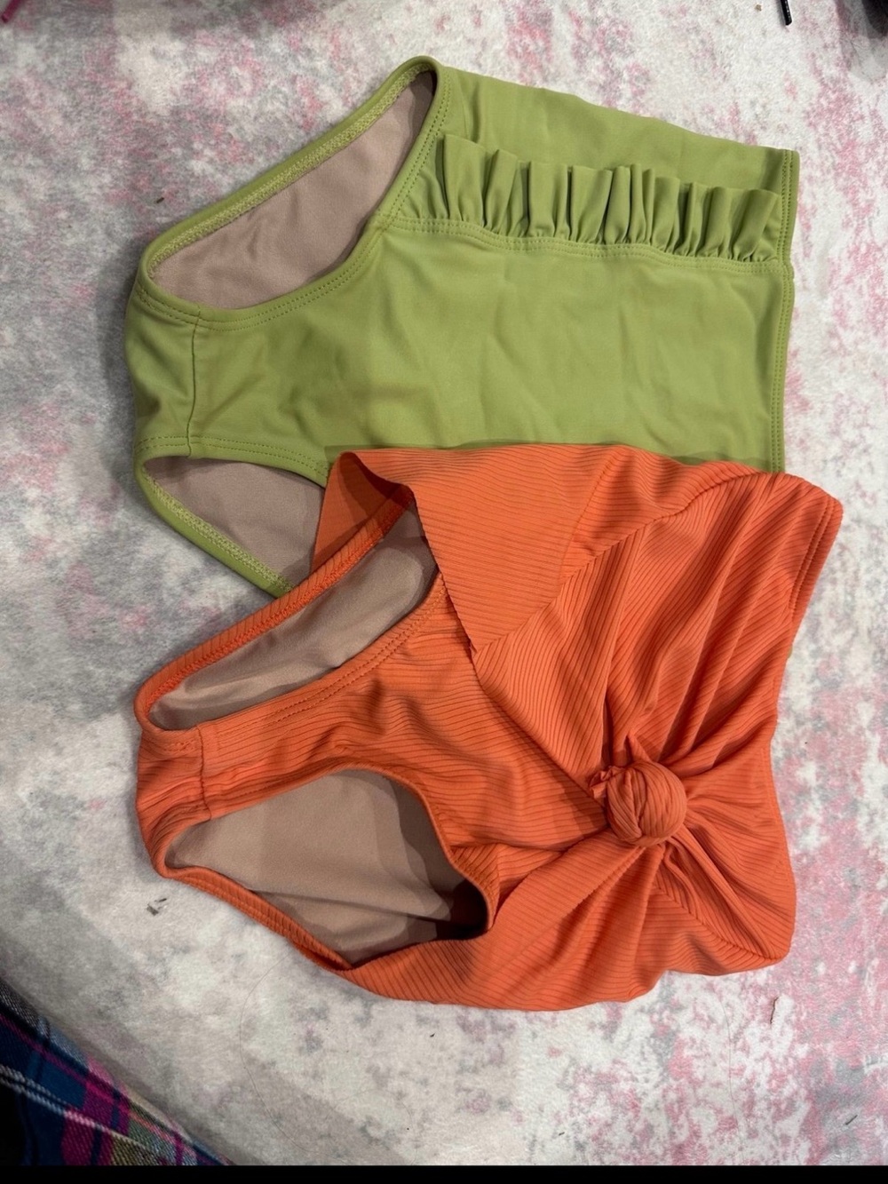 Kortni Jeane Kids Two-Piece Bikini Set in Lime Green & Orange